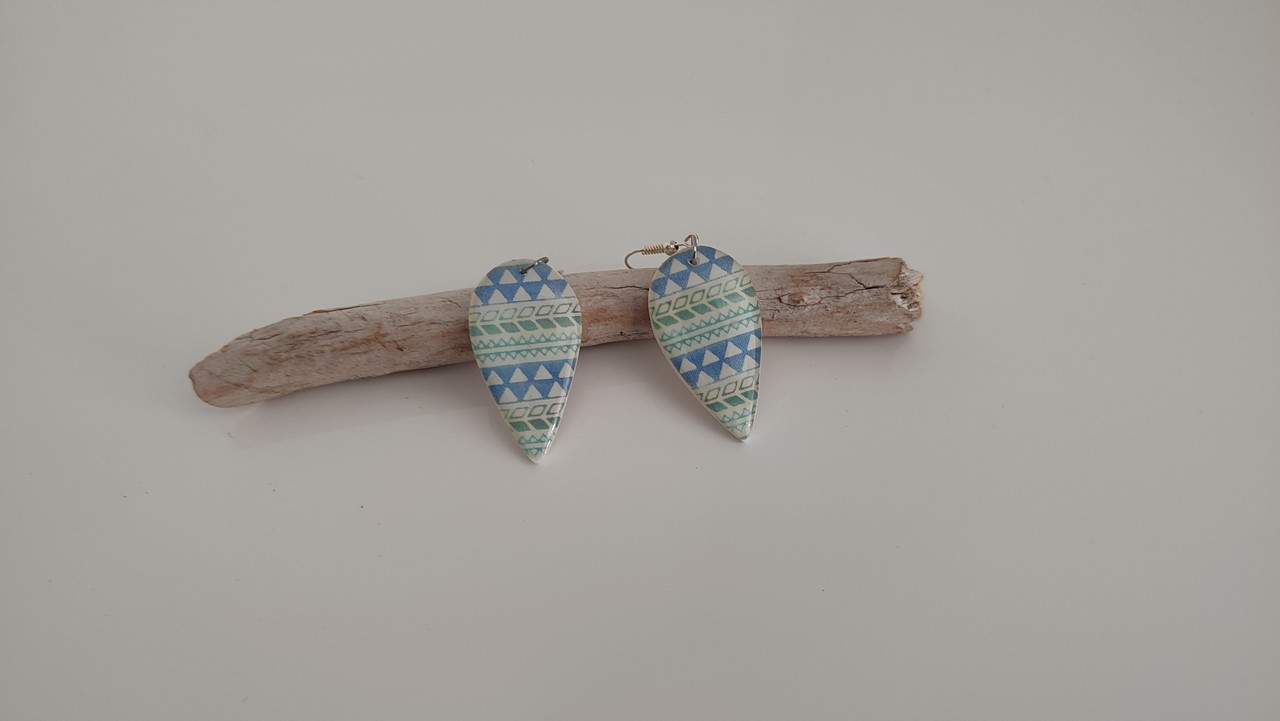 Boucles d'oreilles motif ethnique – Image 2