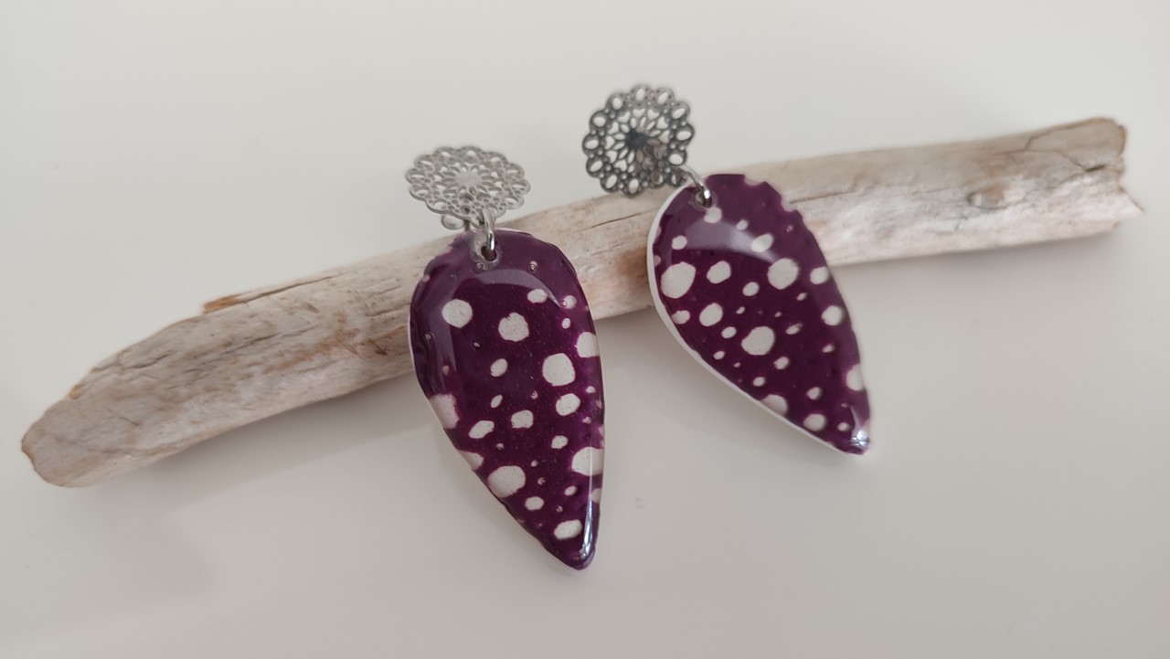 BUTINELY Boucles d'oreilles en relief style lunaire pour femme élégante collection météore