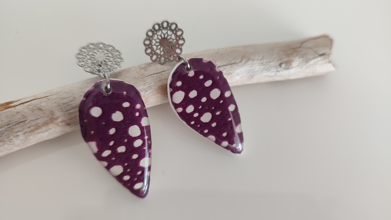 BUTINELY Boucles d'oreilles en relief style lunaire pour femme élégante collection météore