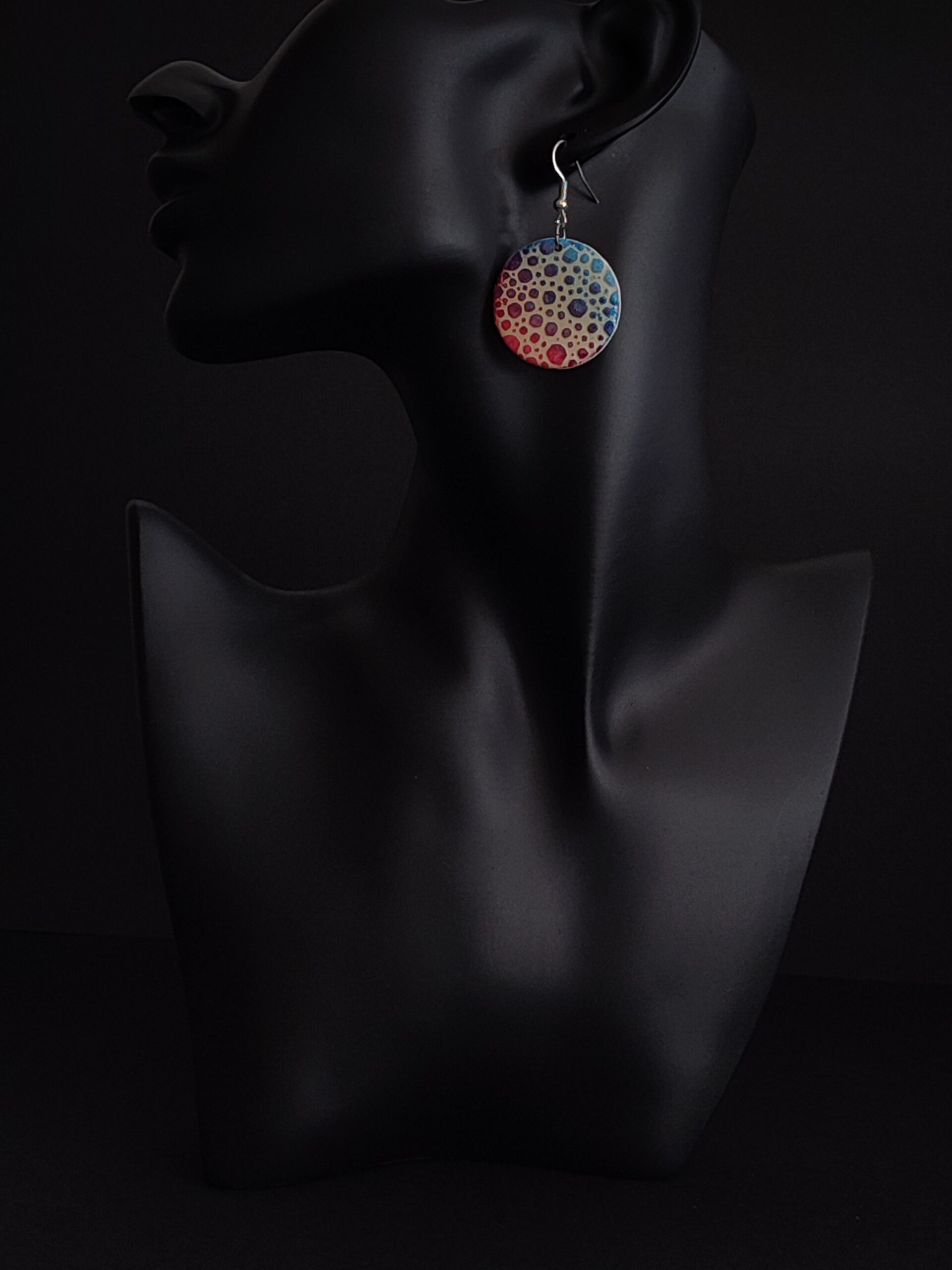 Boucles d'oreilles météore en relief style lunaire – Image 6